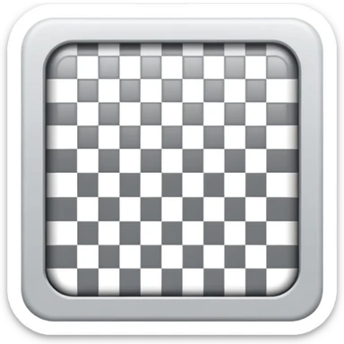 Light gray and white square with a checkered pattern 8x8 3d icon without boarder sticker
