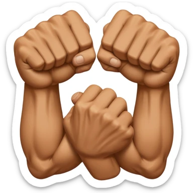 2 vertical fists on top of eachother sticker