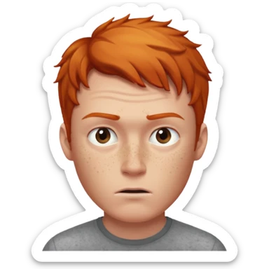 A ginger haired man raising his eyebrow in a questioning way sticker