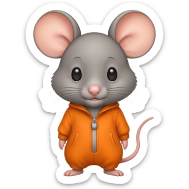 a mouse Prison wear orange jumpsuit sticker