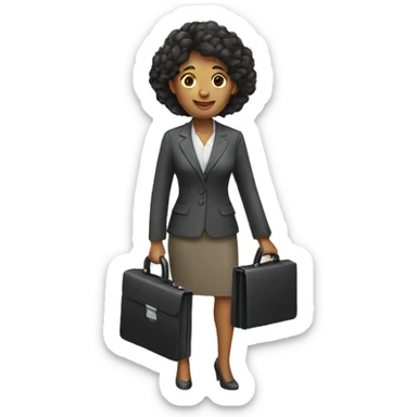 woman holding briefcase sticker