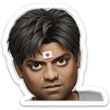 bandaid boy portrait in grey sticker