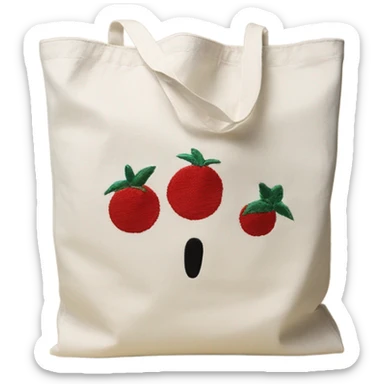 Canvas tote bag with an embroidered “S”  sticker