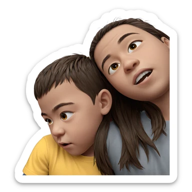 realistic boy with brown hair sticker