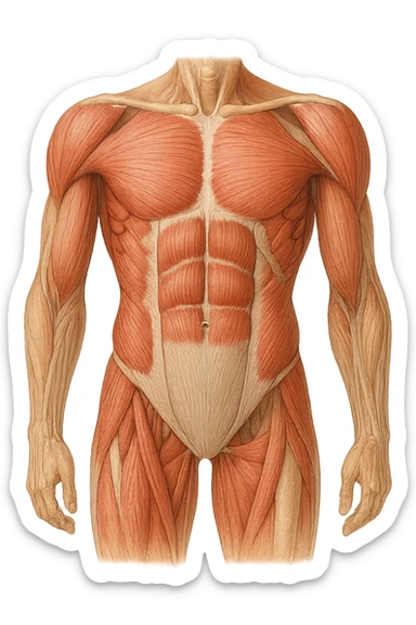 muscoli del core (addominali) senza scritted sticker