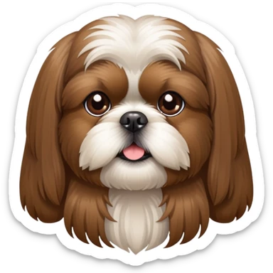brown shi tzu sticker