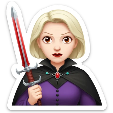 Evil Aunt Flo with painful daggers sticker
