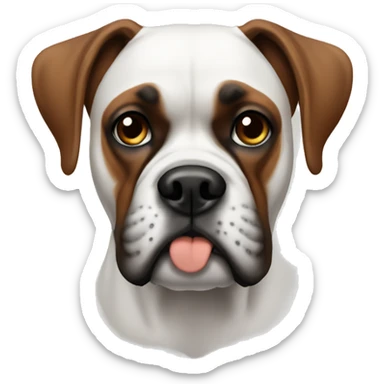 White and brown boxer sticker