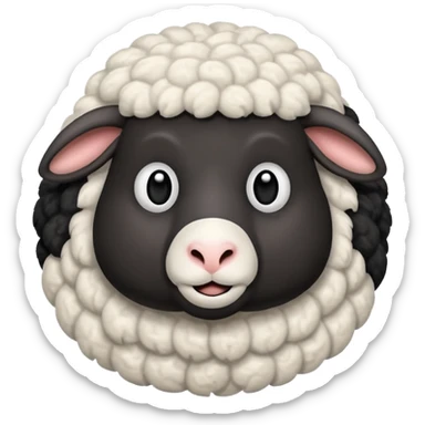 Black sheep around white sheep sticker