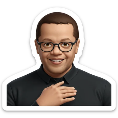 smiling boy with glasses sticker