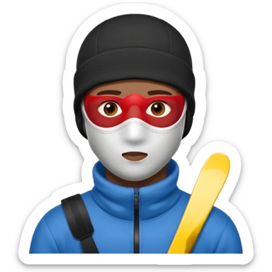 A black male in a ski mask sticker