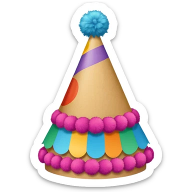 birthday hat with a pom-pom on top sticker