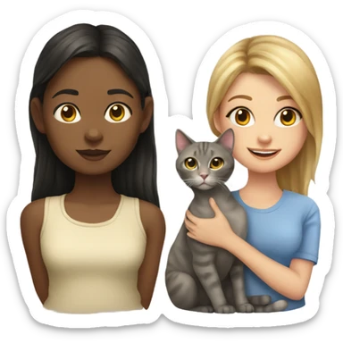 realistic cat with girl sticker