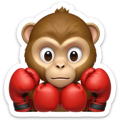 A monkey with red boxing gloves sticker