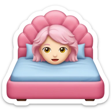 Hellrosa bett sticker