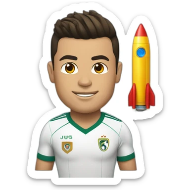 Cristiano Ronaldo as a rocket sticker