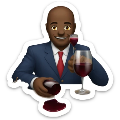 Democrat drinking wine sticker