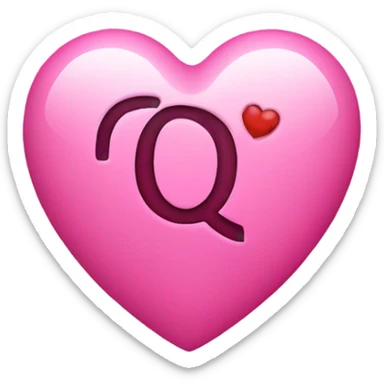 a pink heart with a Q inside of it sticker
