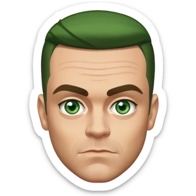 Robbie Williams with Green Eyes sticker
