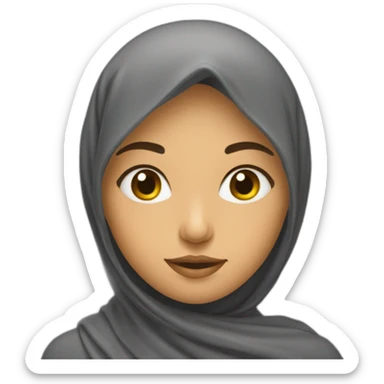FILLE HIDJAB QUI LIT LE CORAN sticker