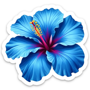 one blue hibiscus flower sticker
