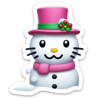 Hello kitty snow man  sticker