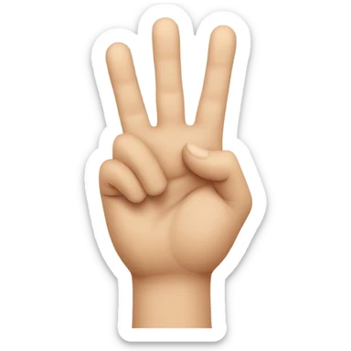 Hand holding up peace sign with thumb out  sticker