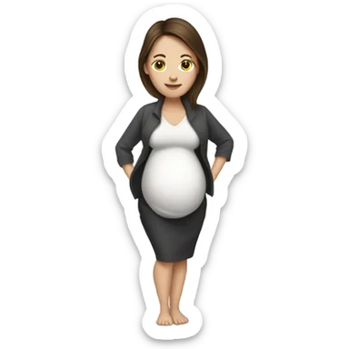 Pregnant white brunette  sticker