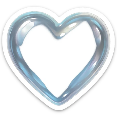 heart with a translucent bubble look sticker