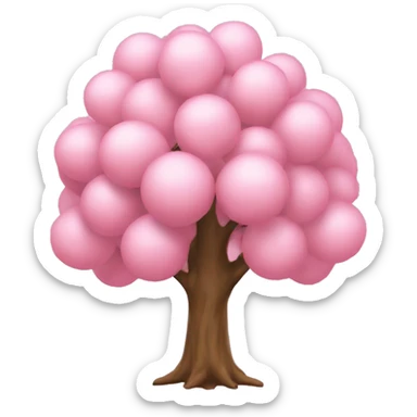 Tree with light pink ornaments  sticker