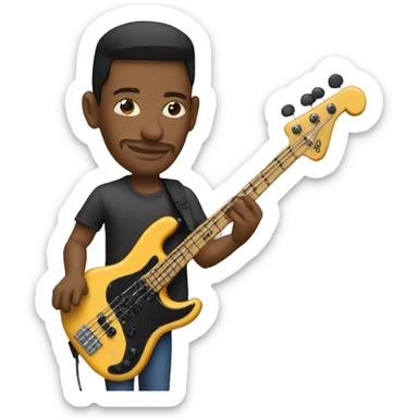 Marcus Miller playing bass guitar  sticker