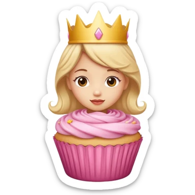 A cute little character that’s a cupcake princess  sticker