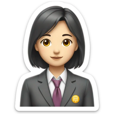 japanese school girl wears blazer and tie school uniform sticker