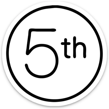 first ,a 5 in a circle with 'th' in the circle sticker