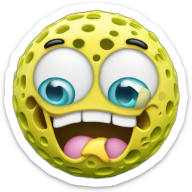 3d sphere with a cartoon SpongeBob skin texture sticker