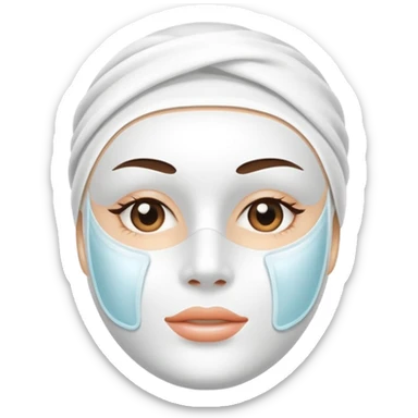a white skincare beauty mask pack for face, without face, just only product sticker