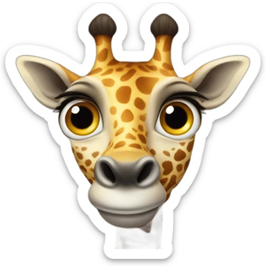 Une girafe avec des gros yeux sticker