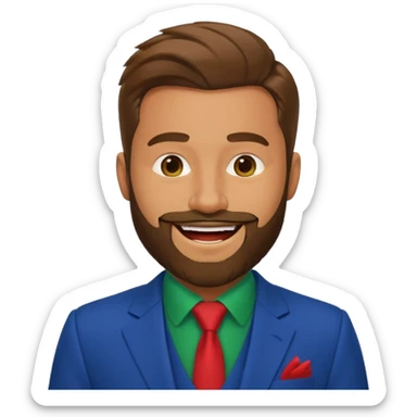 suit man,beard,different suit color,expressions sticker