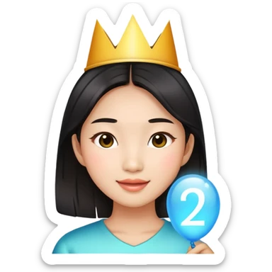 Asian girl  21st birthday  sticker
