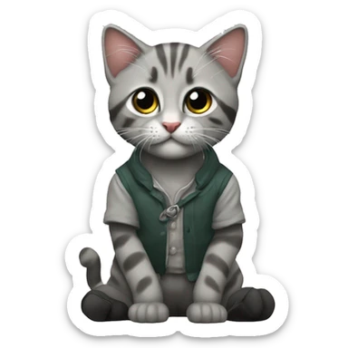 Британская серая кошка с янтарными глазами sticker