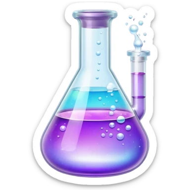purple chemical flask sticker