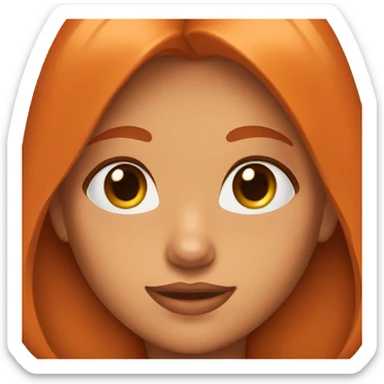 a girl with brown eyes, foxy orange ears sticker