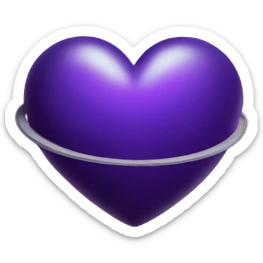 heart shape purple saturn planet sticker