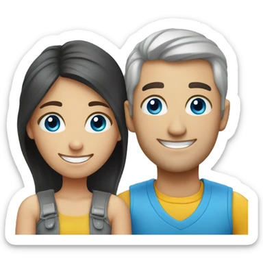 outdoor smiley couple portrait blue eyes sticker