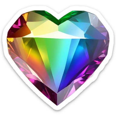 Heart shaped 56-carat rainbow diamond sticker