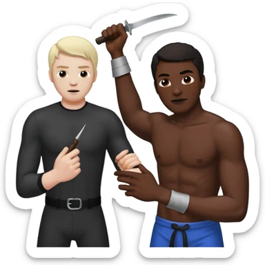 A white guy whipping a black guy sticker