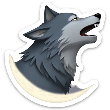 Wolf howling at the moon sticker