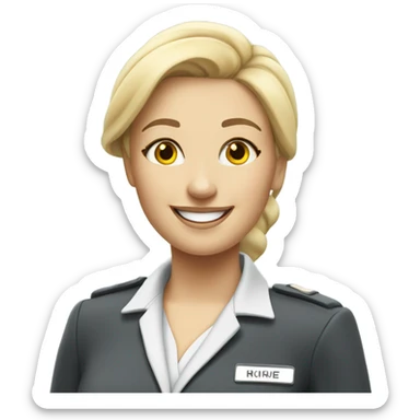 Blonde flight attendant  sticker