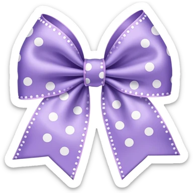 lavender bow with white polka dots sticker