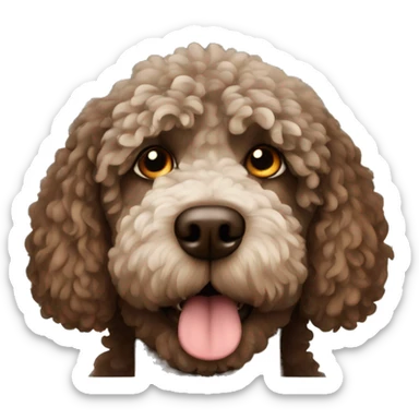 Brown Spanish water dog in jail sticker